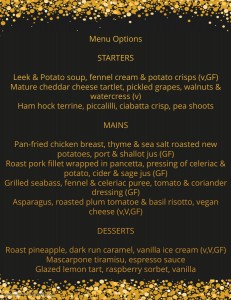 Awards Night Menu